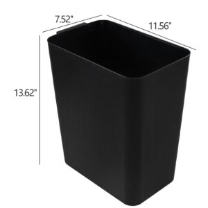 Zopnny 3 Pack 4.5 Gallon Plastic Waste Container, Trash Can Wastebasket, Black Garbage Container Bin for Under Desk, Office, Bathroom