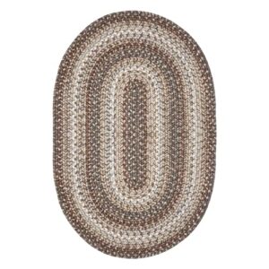 Homespice Wildwood Braided Bath Mat 16x24 Oval Braided Rug. Washable Indoor-Outdoor Entrance Rug, Kitchen Mat, Bathroom Rug, Pet Food Mat