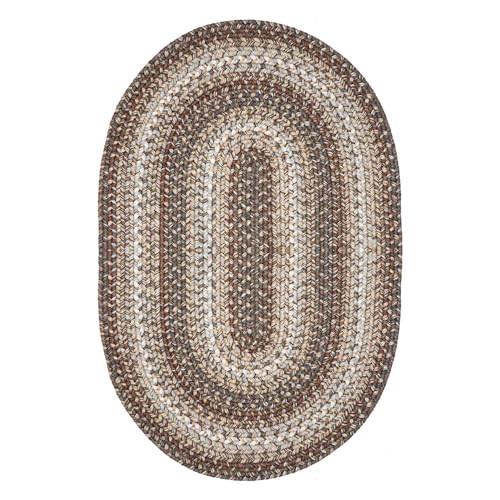 Homespice Wildwood Braided Bath Mat 16x24 Oval Braided Rug. Washable Indoor-Outdoor Entrance Rug, Kitchen Mat, Bathroom Rug, Pet Food Mat