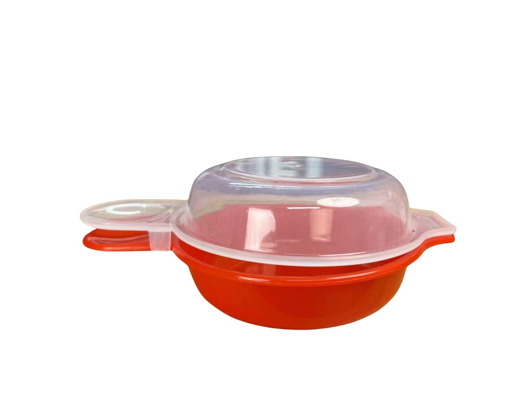 JCFUHONG Microwave Egg Cooker Set - Quick 1-Minute Egg Hamburg Omelet Maker Red & Clear Steam Release Vent Dishwasher Safe Kitchen Cooking Tool.