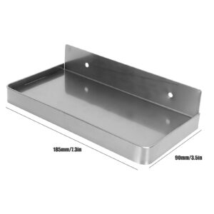 Phone Shelf Stainless Steel Bathroom Phone Holder Wall Mounted Thick Phone Storage Shelf Toilet Accessory 185x90mm(Silver)