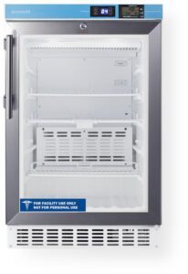 accucold acr46gl 20" wide pharmacy all-refrigerator; led lighting; built-in capable; double pane tempered glass door; digital thermostat; temperature memory function; frost-free operation