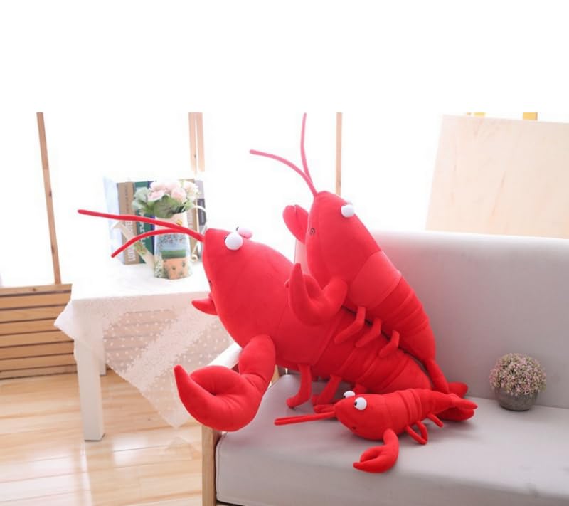 XIZHI Lobster Plush Stuffed Animal Lobster Plush Toy Lobster Pillow Suitable for Christmas and Birthday with Huggable Gifts (Red-Medium)