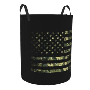 Xioaidjaa Laundry Basket Camo American Flag Laundry Hamper Waterproof Idea Hampers for Laundry,Large Collapsible Laundry Baskets with Handle Suitable for Bedroom Bathroom Utility Room Kitchen