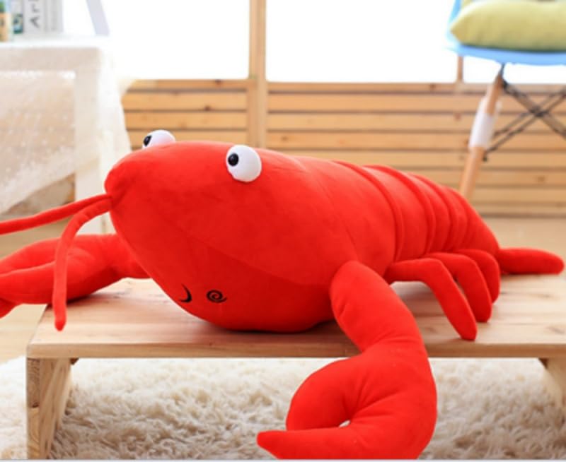 XIZHI Lobster Plush Stuffed Animal Lobster Plush Toy Lobster Pillow Suitable for Christmas and Birthday with Huggable Gifts (Red-Medium)