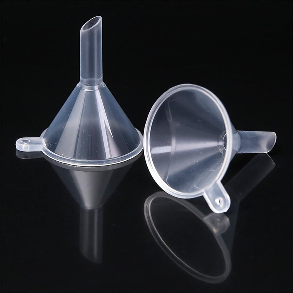 Small Funnel, 2.16inch Clear Plastic Mini Funnels for Science Lab Bottle Filling Liquid, Essential Oils, Perfume(12 Pack)