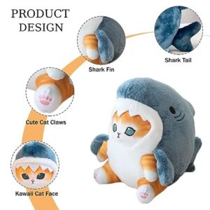 Shark Cat Plush Toy Cat Shark Stuffed Shark Plushies Animal Doll 7.8" Shark Cat Plush Pillow Whale Shark Plush Birthday for Kids Boys Girls (Shark Cat,7.8"/20cm)