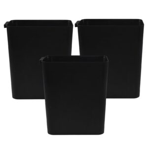 Zopnny 3 Pack 4.5 Gallon Plastic Waste Container, Trash Can Wastebasket, Black Garbage Container Bin for Under Desk, Office, Bathroom