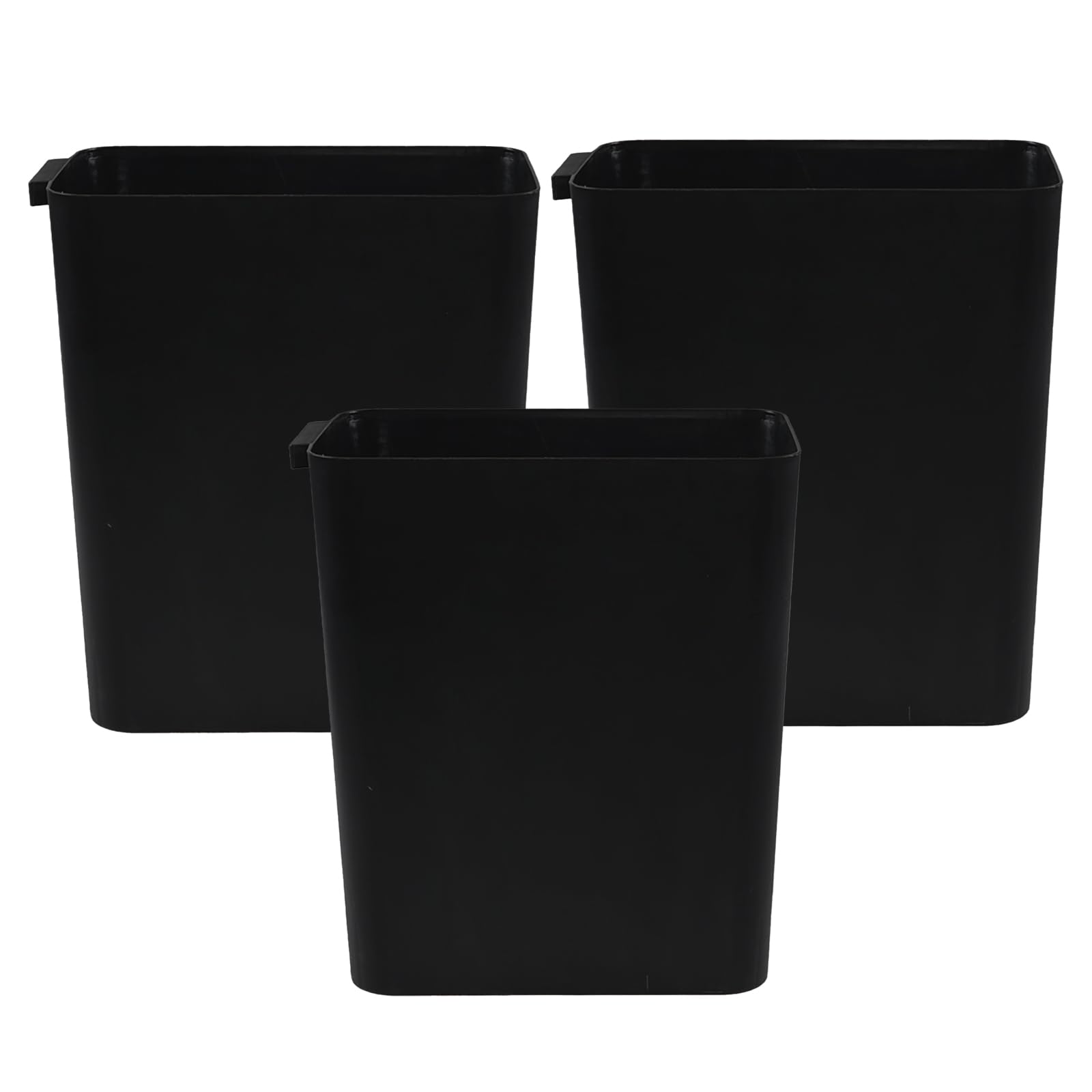 Zopnny 3 Pack 4.5 Gallon Plastic Waste Container, Trash Can Wastebasket, Black Garbage Container Bin for Under Desk, Office, Bathroom