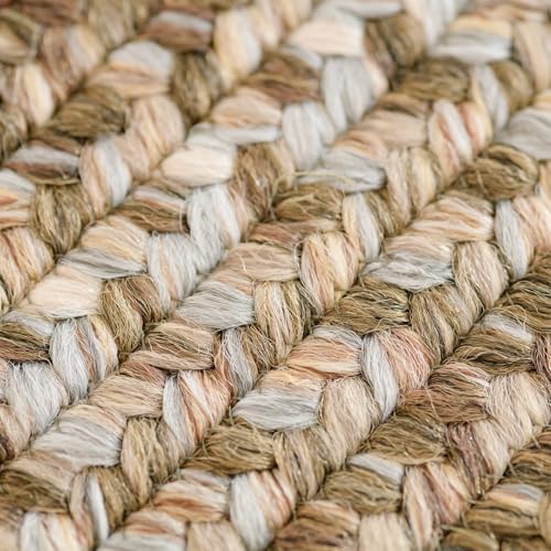 Homespice Wildwood Braided Bath Mat 16x24 Oval Braided Rug. Washable Indoor-Outdoor Entrance Rug, Kitchen Mat, Bathroom Rug, Pet Food Mat