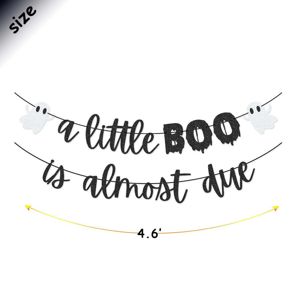 A Little Boo is Almost Due Banner Garland for Halloween Baby Shower Halloween Gender Reveal Party Decorations