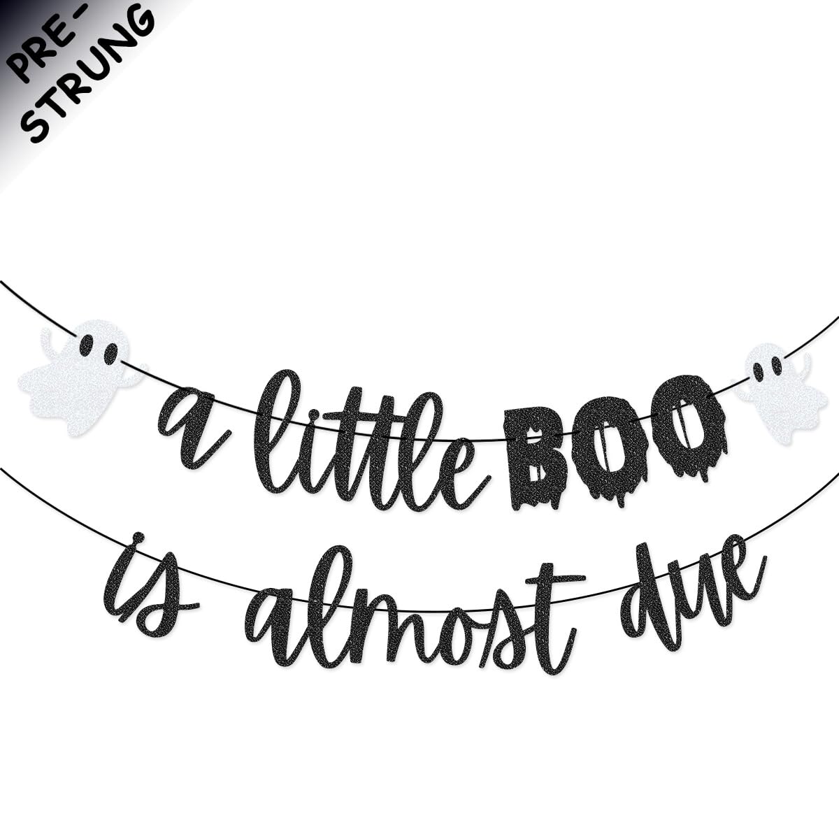 A Little Boo is Almost Due Banner Garland for Halloween Baby Shower Halloween Gender Reveal Party Decorations