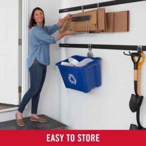 Rubbermaid Garage FastTrack Recycled Cardboard Holder, Wall Mounted Recycling System, Holds up to 20 pounds, Satin Nickel, for Home/Garage