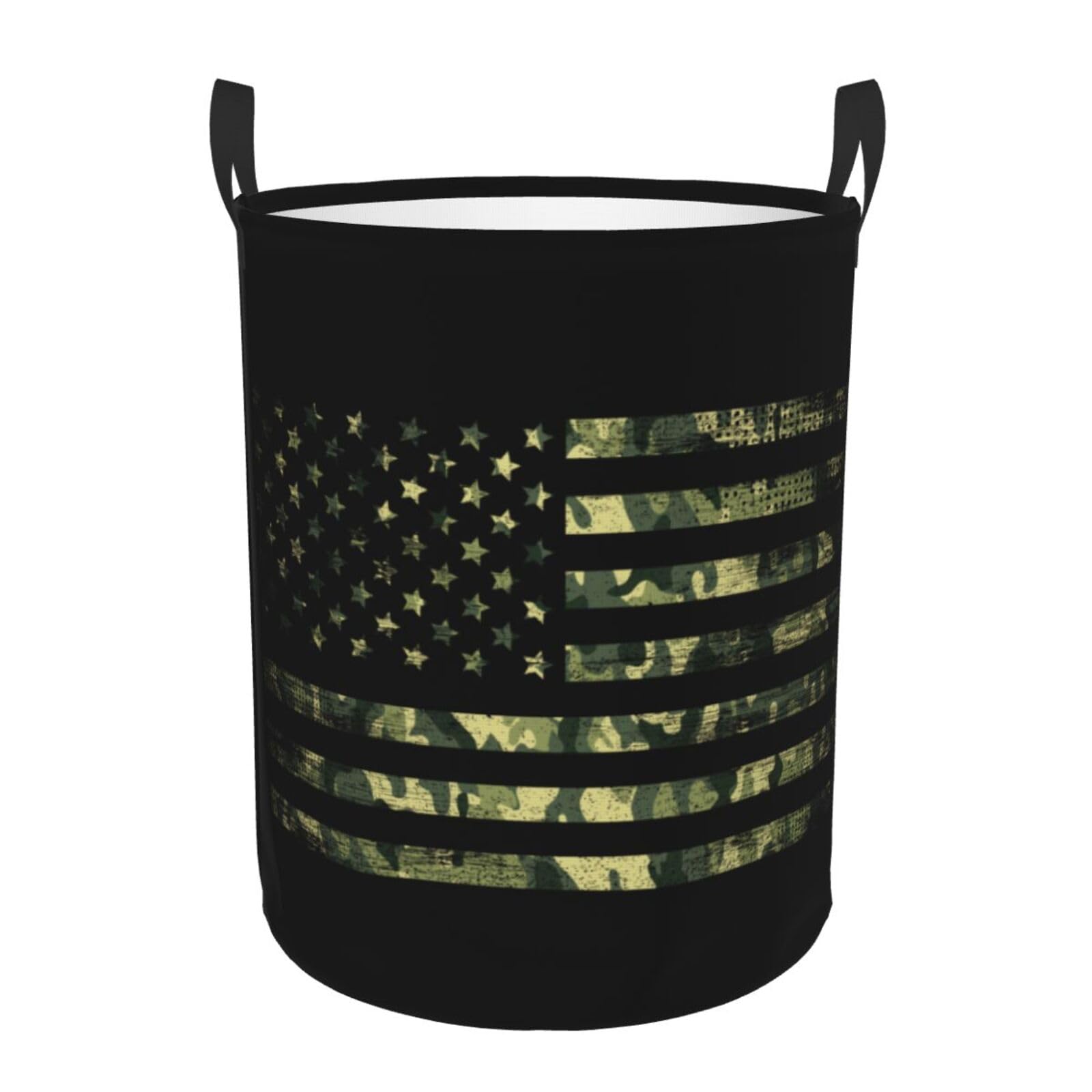 Xioaidjaa Laundry Basket Camo American Flag Laundry Hamper Waterproof Idea Hampers for Laundry,Large Collapsible Laundry Baskets with Handle Suitable for Bedroom Bathroom Utility Room Kitchen