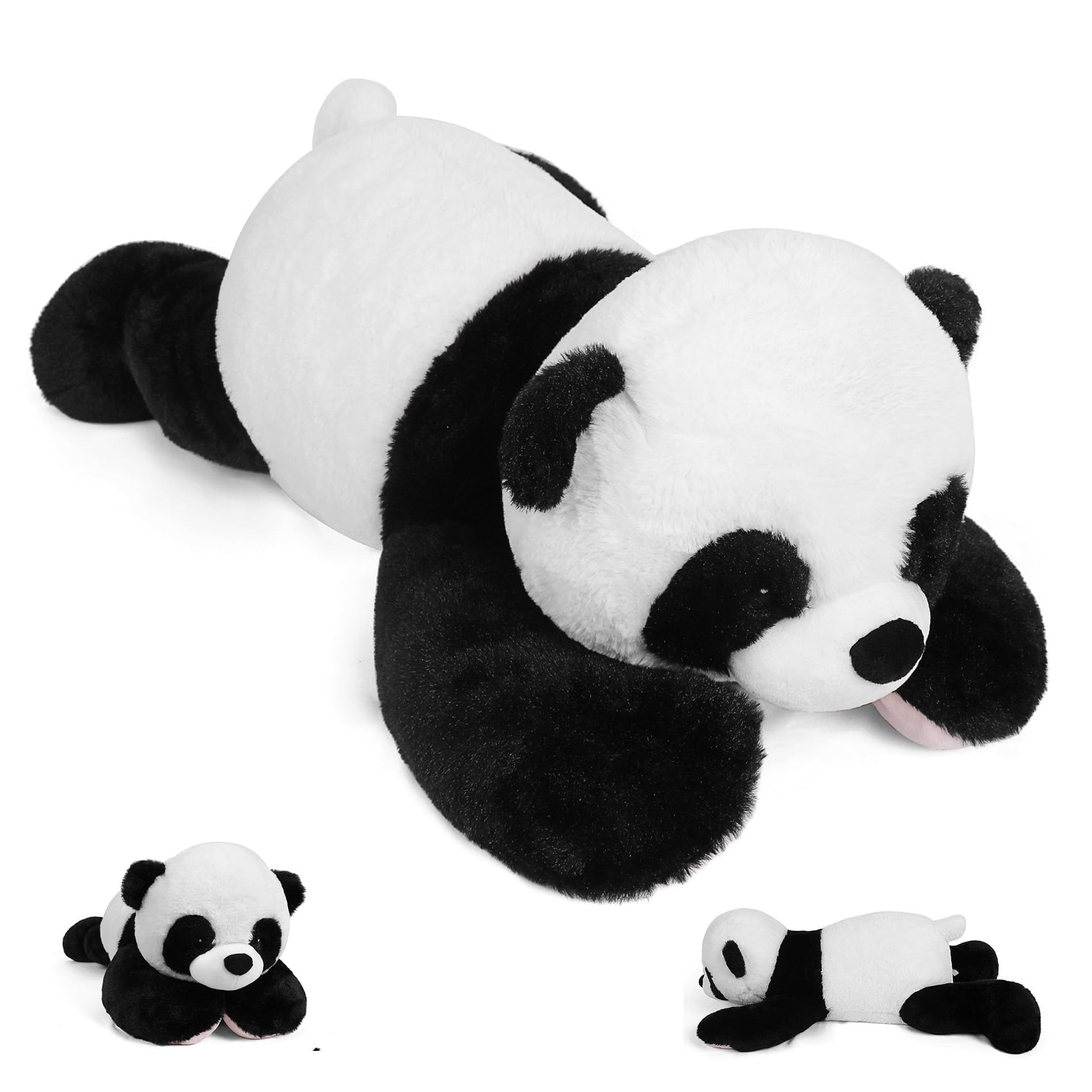 JellyMallow 5 lbs 27" Weighted Stuffed Animals Panda Plushie, Cute Panda Weighted Plush Pillow Giant Stuffed Animals for Kids Adults