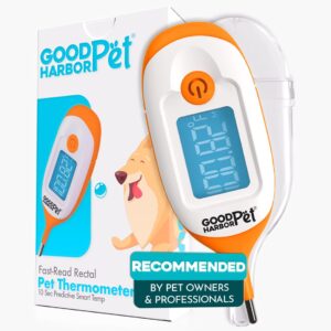 goodharborpet-onlytemp ultra-fast 10s read, ip55 water resistant - precision rectal thermometer for pets