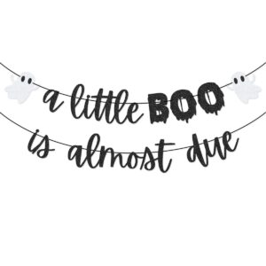 a little boo is almost due banner garland for halloween baby shower halloween gender reveal party decorations