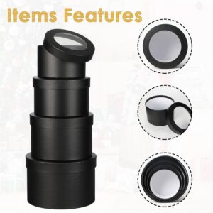 Flower Boxes for Arrangements Nesting Round Gift Boxes with Clear Lids Black Round Boxes for Flowers Set of 4 Assorted Sizes Flower Boxes for Flower Arrangements, Valentine's Day, Mother's Day,