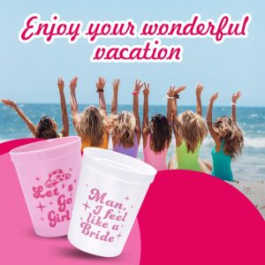 AKIRAMERUNA Bachelorette Party Cups 12 Pack Let's Go Girls Reusable Bachelorette Party Plastic Cups, Bridal Shower Party Supplies Wedding Engagement Party Supplies Favors Decorations 16oz