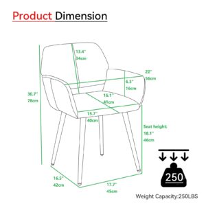 HomVent Faux Fur Home Desk Chair No Wheel Furry Makeup Vanity Chair Girls Desk Chair with Wood-Like Metal Legs Comfy Cute Leisure Arm Chair for Bedroom Living Room