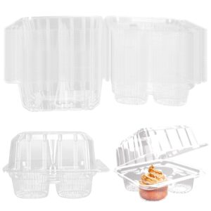 gothabach 40 pack 4-compartment clear plastic cupcake boxes, 4-cavity cupcake holders, clear cupcake containers