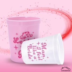 AKIRAMERUNA Bachelorette Party Cups 12 Pack Let's Go Girls Reusable Bachelorette Party Plastic Cups, Bridal Shower Party Supplies Wedding Engagement Party Supplies Favors Decorations 16oz