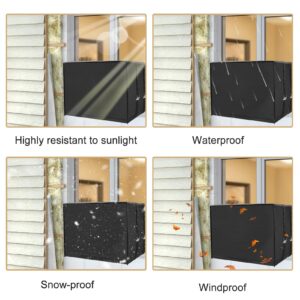 Insulated Air Conditioner Cover for Window Units, 3 Layers Waterproof Insulation Window Ac Cover Black Outdoor AC Protection Covers Dustproof Winter Window AC Cover for Outside Unit 21"L × 15"H × 16"D