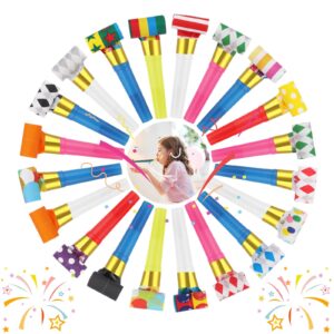 20 pieces party blowers, party noise makers funny party blowouts, colorful birthday blow horns whistles for new years birthday sporting events graduation wedding party supplies