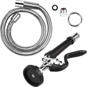 COOLWEST Commercial Pre-rinse Sprayer with Hose 38 Inch Flexible Stainless Hose with Spray Valve Head Replacement Kit for Wall Mount Commercial Kitchen Sink Faucet