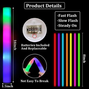 148 PCS New Years Eve Glow in the Dark Party Supplies- 24 Pcs 16" Foam Glow Sticks, 24 Pcs LED Glasses, 100 Pcs Glow Sticks Necklaces Bracelets Light Up New Years Party Favors Wedding Birthday