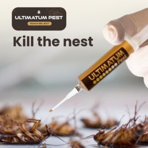 Ultimatum Pest Roach Gel Bait - 4-Pack Syringes for Indoor Infestation, Powerful Roach Killer Gel for Homes & Businesses, Combat Gel Bait for Cockroach Control, Efficient Roach and Ant Killer Indoors