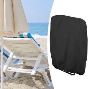 CADUFUELLY 43 Inch Outdoor Zero Gravity Folding Chair Cover, 420D Oxford Waterproof UV Resistant Waterproof Dustproof Folding Lawn Chair Cover Beach Chair Protection Garden Chairs Cover (Black)