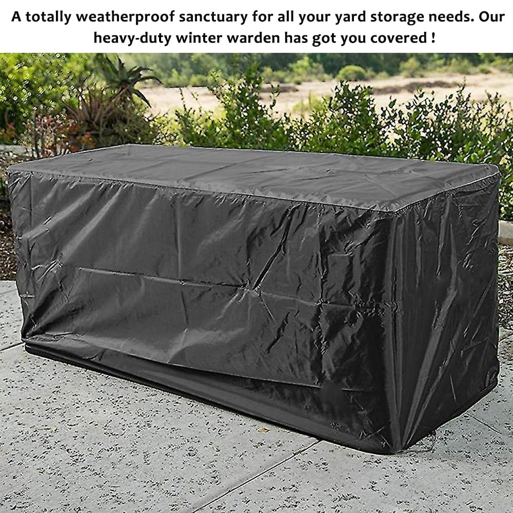 FCOUIID Deck Box Cover - Outdoor Ottoman Bench Protective Case 210D Heavy Duty Organizer Home Fitness Accessories, 63" L x 30" W x 28" H