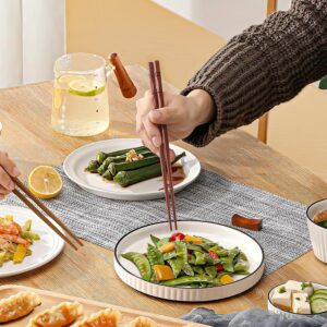 5-Pair Reusable Natural Wooden Chopsticks, AOOSY Hand-Carved Rosewood Chop Sticks Gift Set, Dishwasher Safe, Non-Slip 8.8 Inch/22.5cm