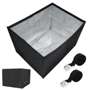 insulated air conditioner cover for window units, 3 layers waterproof insulation window ac cover black outdoor ac protection covers dustproof winter window ac cover for outside unit 21"l × 15"h × 16"d