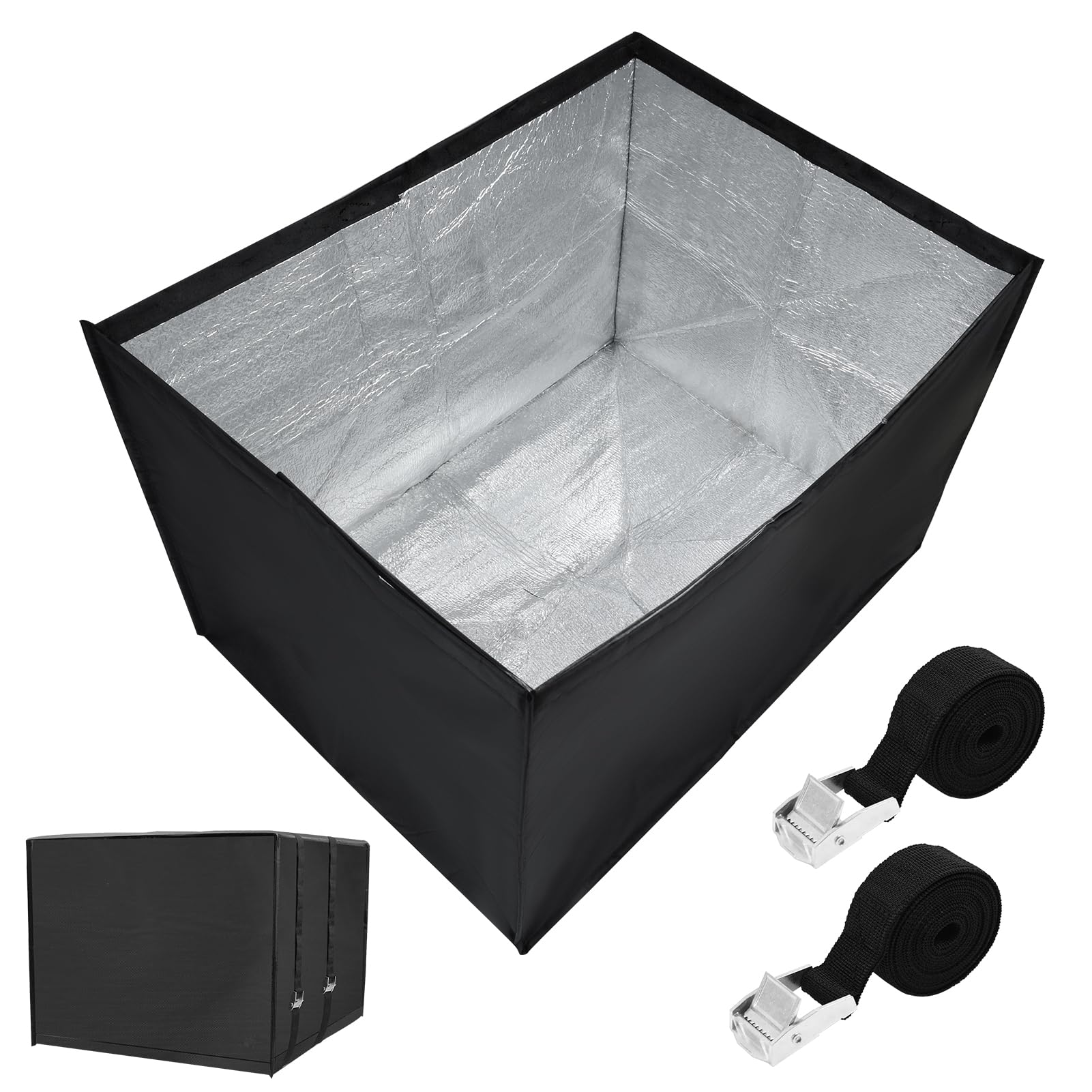 Insulated Air Conditioner Cover for Window Units, 3 Layers Waterproof Insulation Window Ac Cover Black Outdoor AC Protection Covers Dustproof Winter Window AC Cover for Outside Unit 21"L × 15"H × 16"D