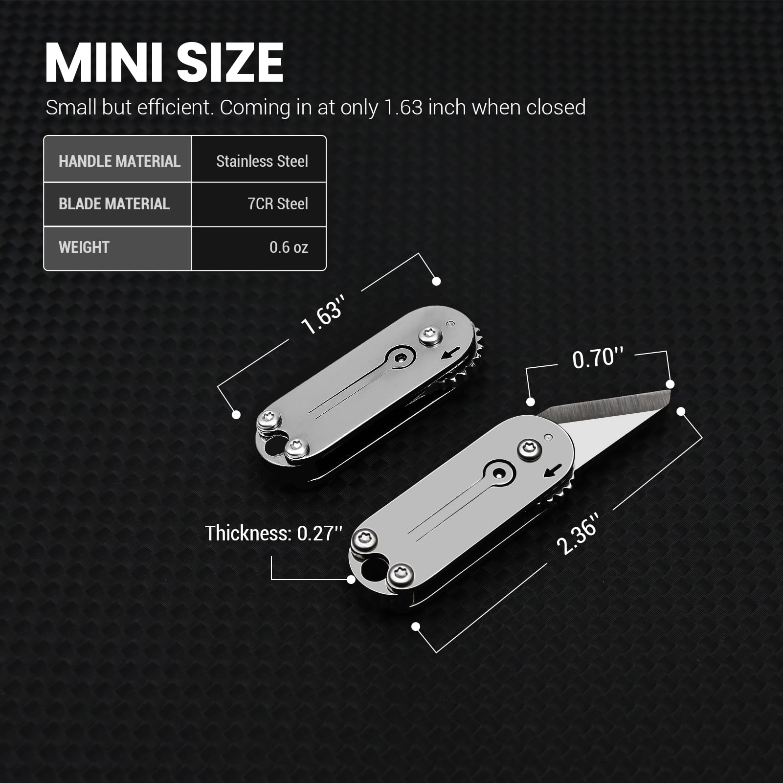 FUNBRO Small Pocket Knife for Men, Mini Folding Knives Box Cutter, Cool EDC Knife with Unique Design, Little Tiny Knives for Every Day Carry, Small Gift for Women Men