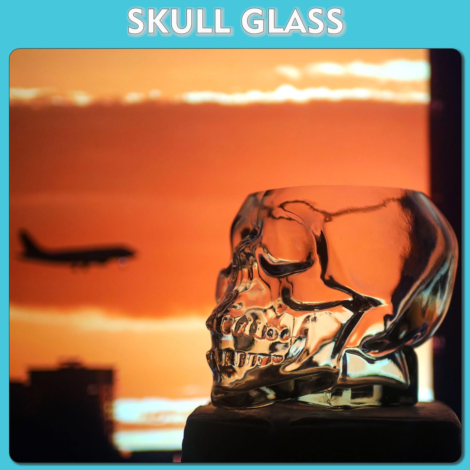 GXFCCYXT 2 Pieces Halloween Skull Glass Wine Glass -12oz/350ml Unique Cocktail Glasses Funny Clear Skull Cup for Cocktail Margarita Whiskey Juice Holiday Decorations Gifts Or Themed Party