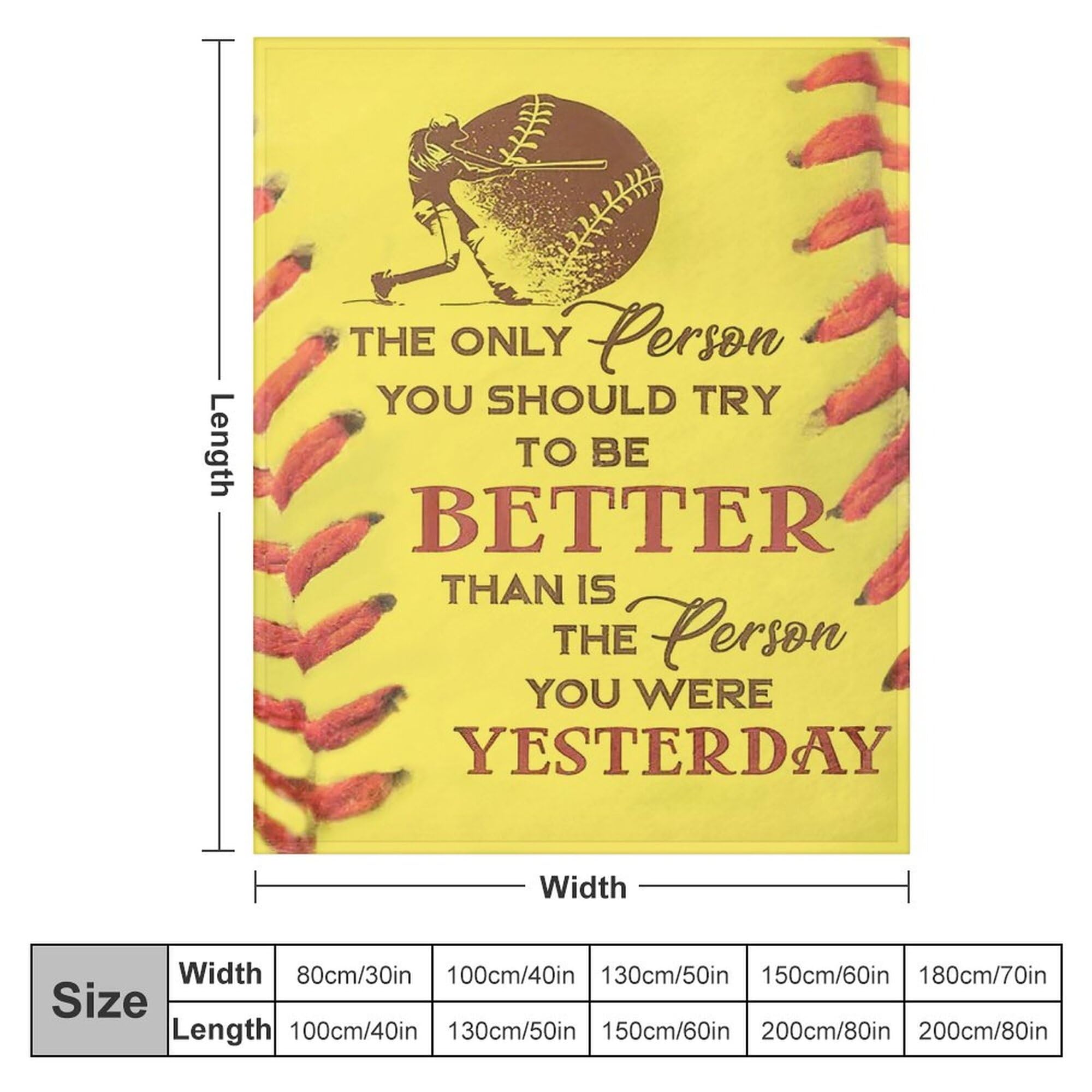 Baseball Blanket Baseball Gifts for Boys Men Motivational Baseball Throw Blanket for Couch Sofa Bed Soft Warm Flannel Fleece for Girls Kids Adults 40"x50"