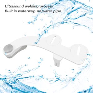 YWBL-WH Bidet Attachment with Dual Nozzles Non Electric 7/8 Copper Tee Self Cleaning Water Bidet for Frontal and Rear Wash