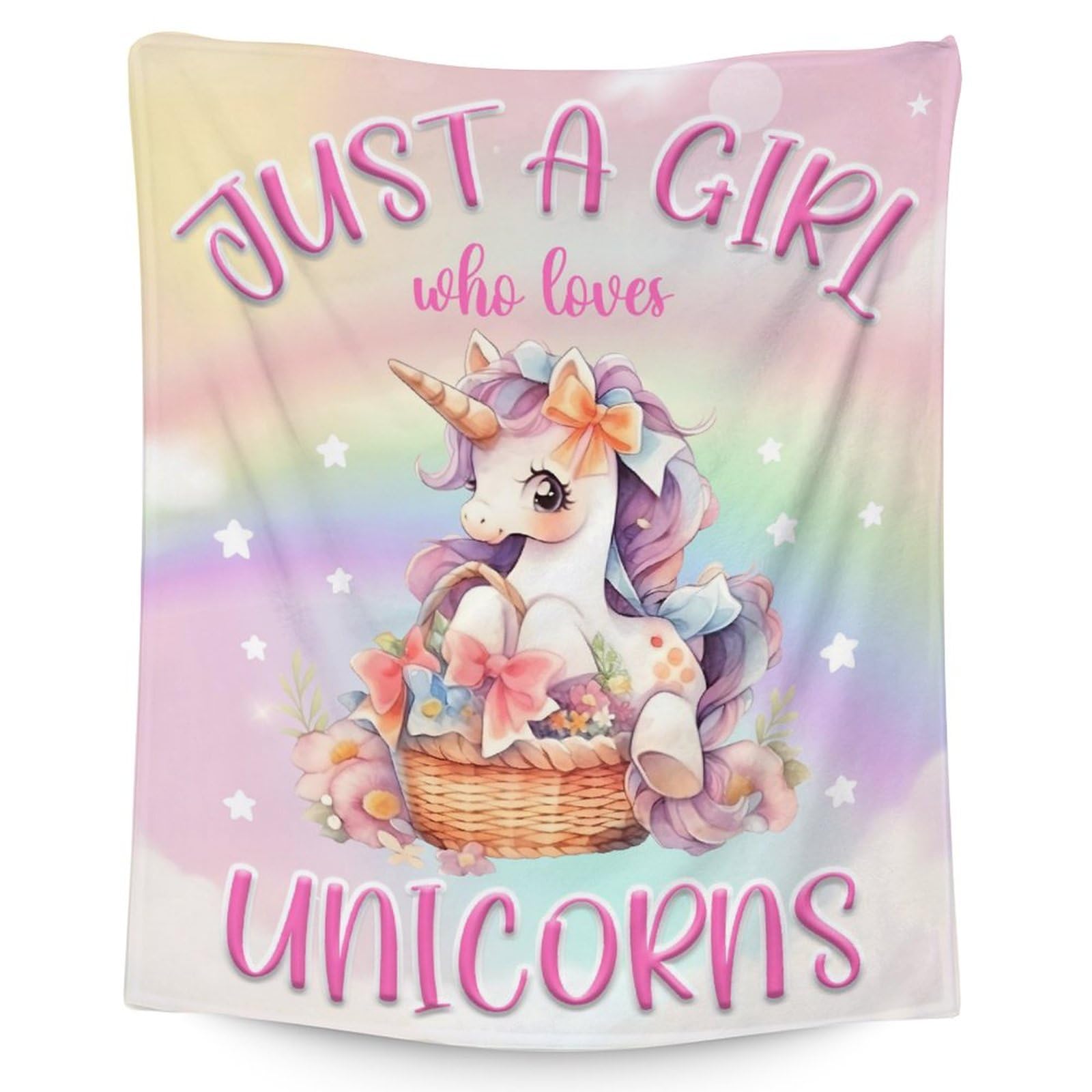 Unicorn Blanket - Soft Fuzzy Throw Blankets for Girls - 50"x60" Throw Size Blanket for Bed & Couch - Pink Cute Throws Gifts