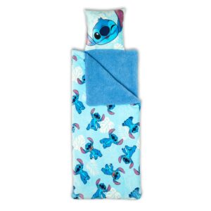 northwest lilo and stitch silk touch sherpa slumber bag, 27" x 56", classic palms