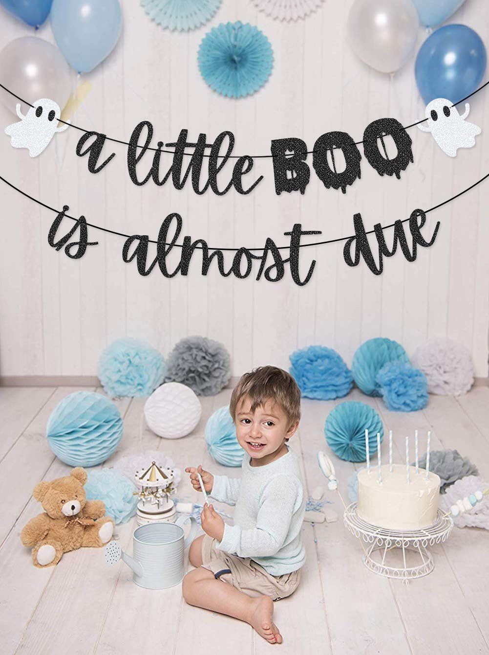 A Little Boo is Almost Due Banner Garland for Halloween Baby Shower Halloween Gender Reveal Party Decorations