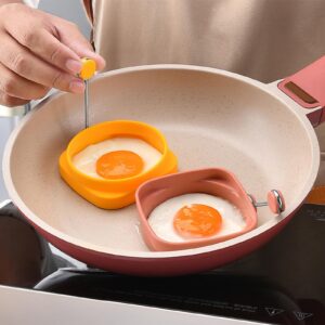 Egg rings, silicone fried egg rings, round egg cooker rings, double-sided fried egg rings for breakfast cooking, fried egg rings non-stick mold - 5 Pack