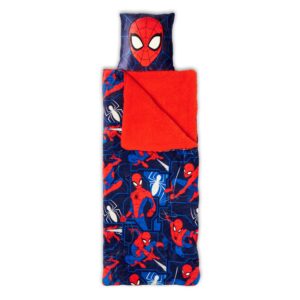 northwest spider-man silk touch sherpa slumber bag, 27" x 56", fearless spidey