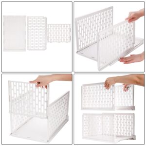 AVLA 4 Pack Stackable Plastic Storage Basket, Plastic Foldable Closet Organizer Storage Bins, Wardrobe Storage Box Clothes Drawer Shelf Container for Cupboard Bedroom Dorm Bathroom Kitchen Office