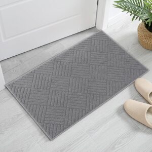 Syalife Door Mat Indoor Doormat, Non-Slip Resist Dirt Entryway Rug Entrance Mat, Dog Door Mat, Super Absorbent Welcome mat for Muddy Wet Shoes and Paws, 20"x31.5", Grey 01