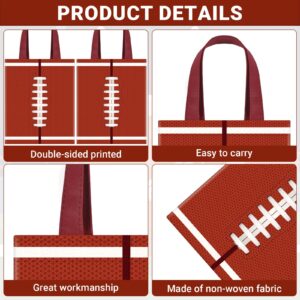 Photect 24 Pcs Football Bags Football Non Woven Gift Bags Football Treat Bags Football Goody Candy Bags Sport Favor Bags Football Themed Party Decorations Super Football Bowl Party Supplies