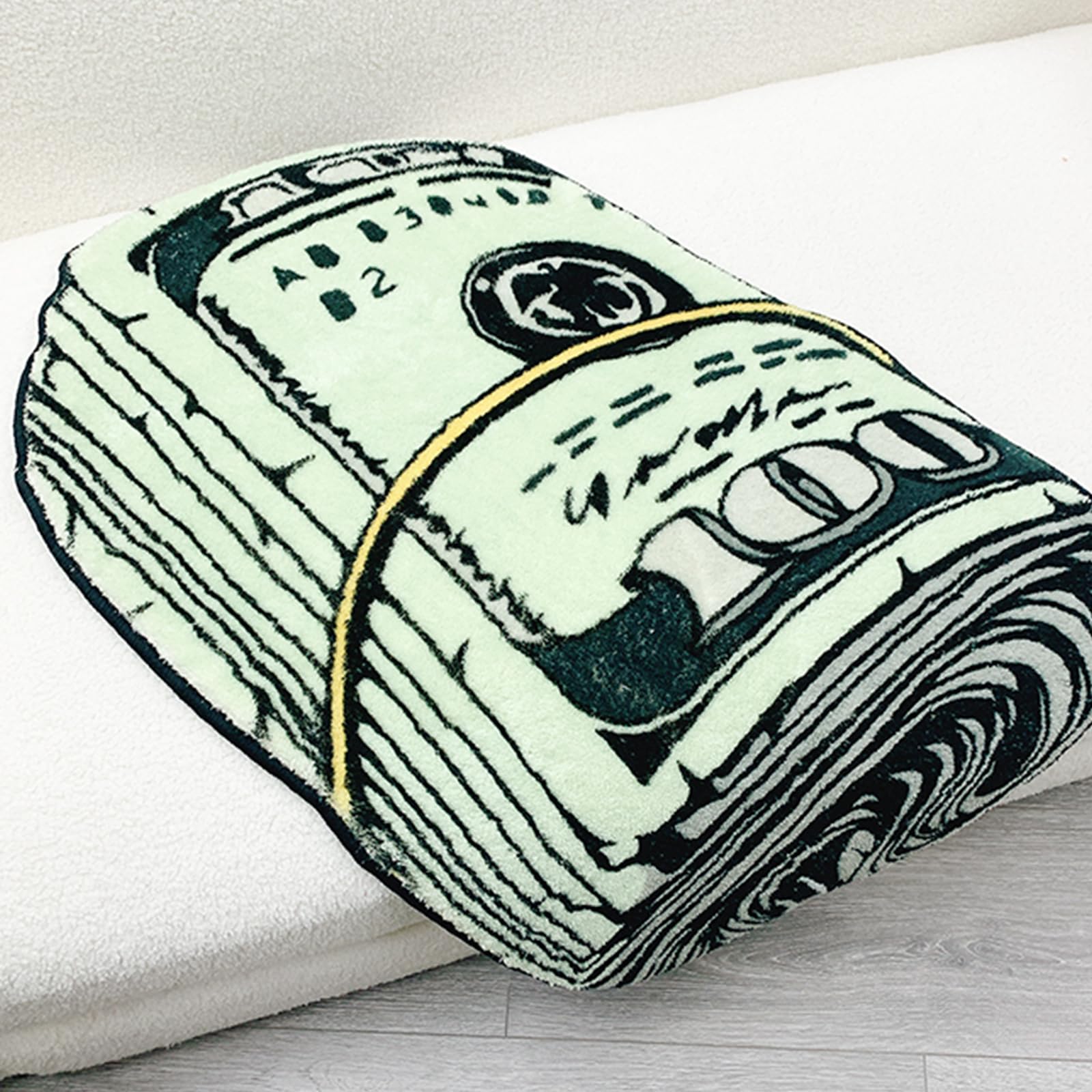 XIAOQIN Money Rug, 100 Dollar Bill Rug, 20x32 inch Money Creative Funky Rug, Fun Bath mat, Suitable for Bathroom, Bedroom, Living Room, Front Door, Home Decor Door Mat