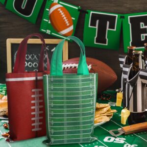 Photect 24 Pcs Football Bags Football Non Woven Gift Bags Football Treat Bags Football Goody Candy Bags Sport Favor Bags Football Themed Party Decorations Super Football Bowl Party Supplies